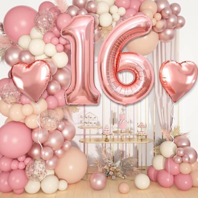 40 inch Rose Gold Birthday Balloons - Image 4