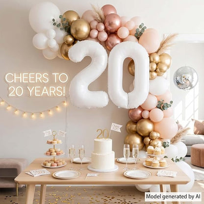 White Number 0 Balloon 40 Inch, Giant Matte White 0 Foil Balloon - Image 3