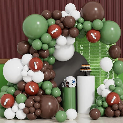 Football Balloon Garland Arch Kit, Sage Green White Latex Balloon by Adeyoo