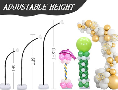 AerWo Black Balloon Arch Kit, 8.2ft & 6ft Half Balloon Arch Stand - Image 5