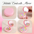 20 Pcs Folding Travel Hair Brushes with Mirror Round Folding Pocket Hair Brush Portable Mini Colourful Pop Up Hairs Brushes for Women Girls Men Makeup Operation Christmas