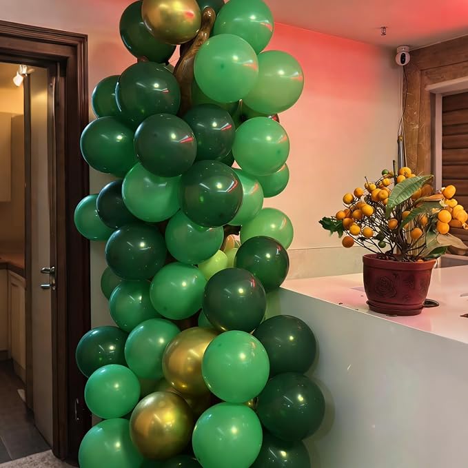 YMSZ Green Balloon Garland Arch Kit, Different Size, Dark Green Latex Balloons - Image 4