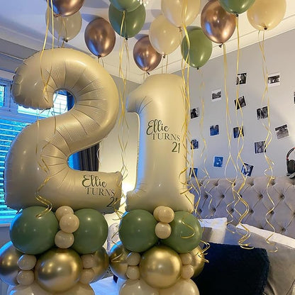 Biapian 40 Inch Cream Number 21 Balloon, 21st Birthday Balloons, Big Digital 21 - Image 3