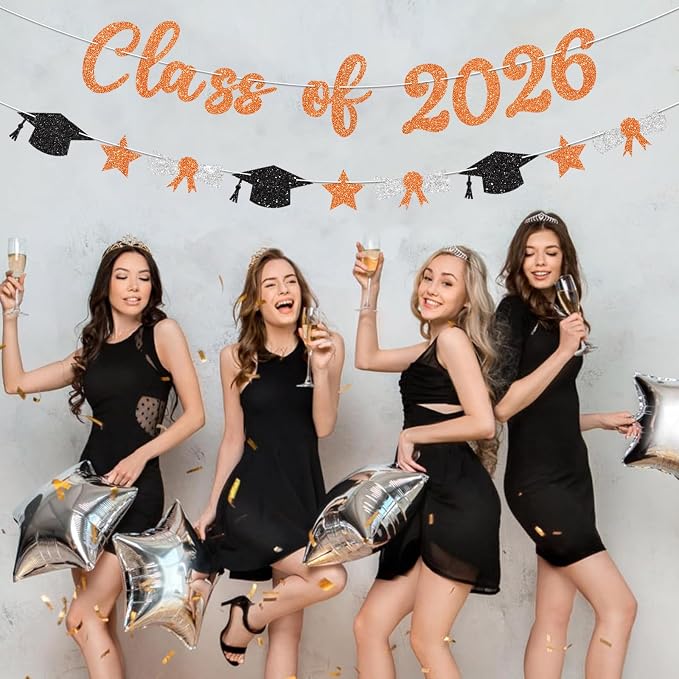 Class of 2026 Banner Orange Graduation Decorations Prestrung 2026 Graduation - Image 6
