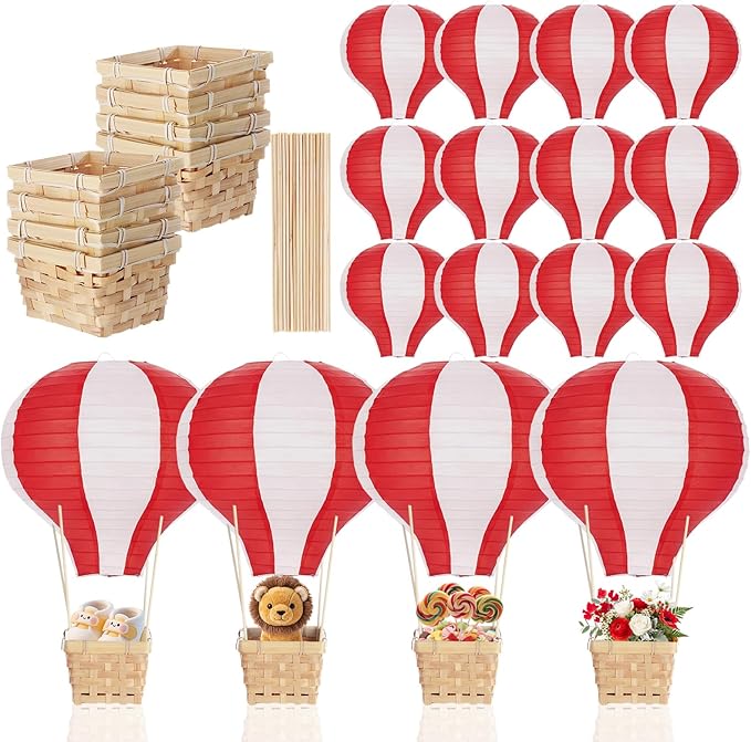Meooeck 8 Sets Hot Air Balloon Tables Centerpieces, 11.8'' Paper Lantern Party by Meooeck
