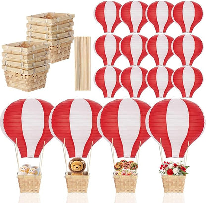 Meooeck 8 Sets Hot Air Balloon Tables Centerpieces, 11.8'' Paper Lantern Party by Meooeck