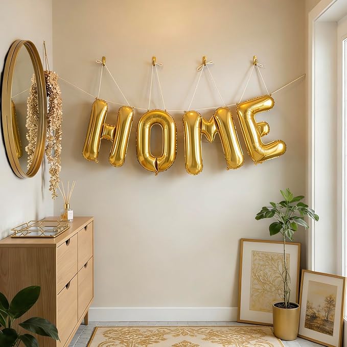 40 Inch Gold HOME Balloon Letters, HOME Letter Balloon - Image 6