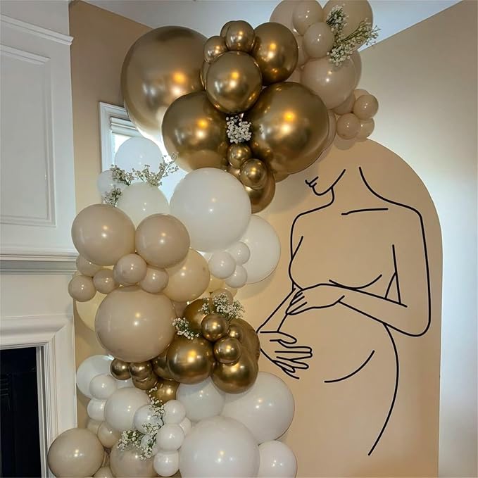 Beige and Champagne Gold Balloon Set - Image 5