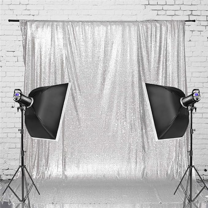 Eternal Beauty Silver 3mm Sequin Backdrop 5x7 Ft - Image 8