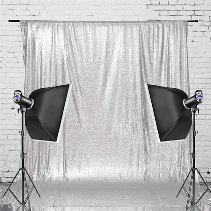 Eternal Beauty Silver 3mm Sequin Backdrop 5x7 Ft - Image 8