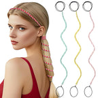 3 Packs Ponytail Holders Hair Ties for Women, Spiral Pony Tails Elastic Braided Hair Holders for Gym Swimming Sports (3pcs25"colorful40)