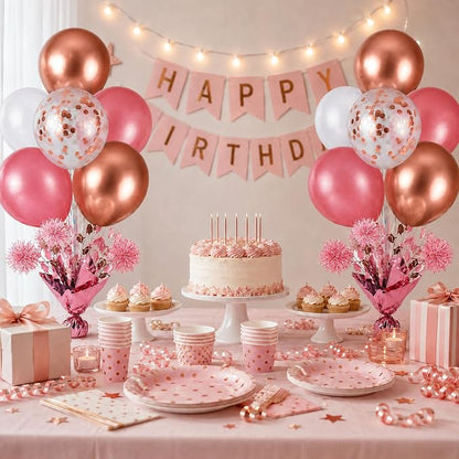 4 Set Rose Gold Balloon Centerpieces - Image 2