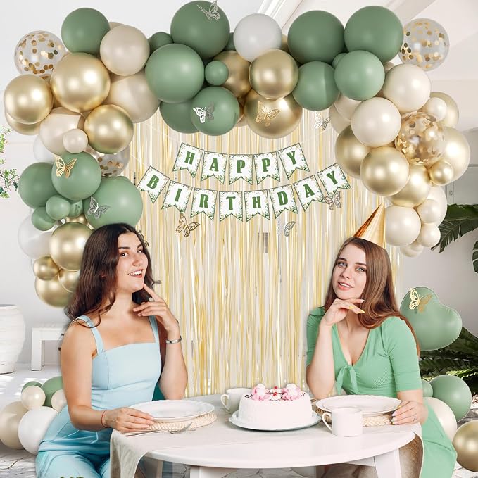 SaratimTou Sage Green Birthday Decorations - Image 6