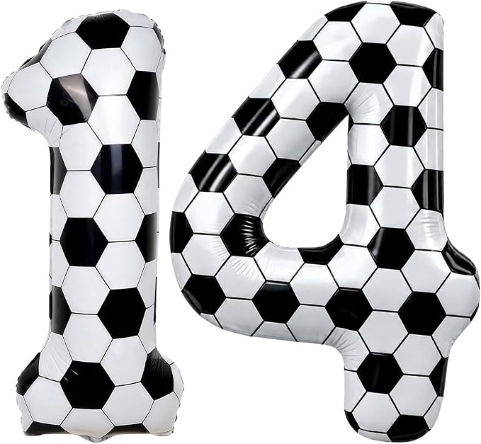 Soccer 14 Balloon Number, 40 Inch Soccer Number 14 Foil Balloon by Froova