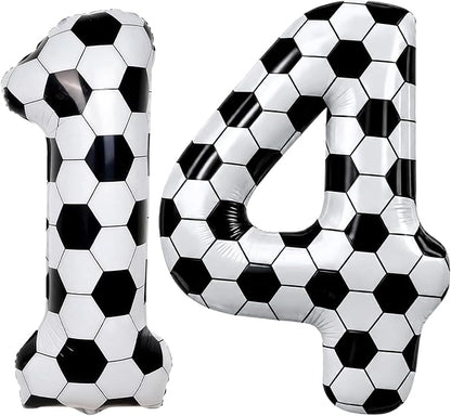 Soccer 14 Balloon Number, 40 Inch Soccer Number 14 Foil Balloon by Froova