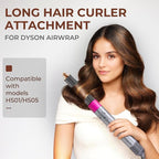 40mm/1.6" Long Barrel Attachment for Dyson Airwrap Compatible - Adjustable Bidirectional Curling, Heat-Resistant Material, Instant Use for Voluminous
