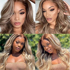 Blonde Bundles Human Hair Highlight Body Wave Bundles 22 24 26 Inch 2 Tone Black and Blonde Body Wave Bundle Niegmeag Brazilian Virgin Remy Hair Extensions 300g