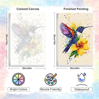 Framed Paint by Numbers Kit for Adults Beginner & Kids Ages 8-12, Hummingbird - Image 3