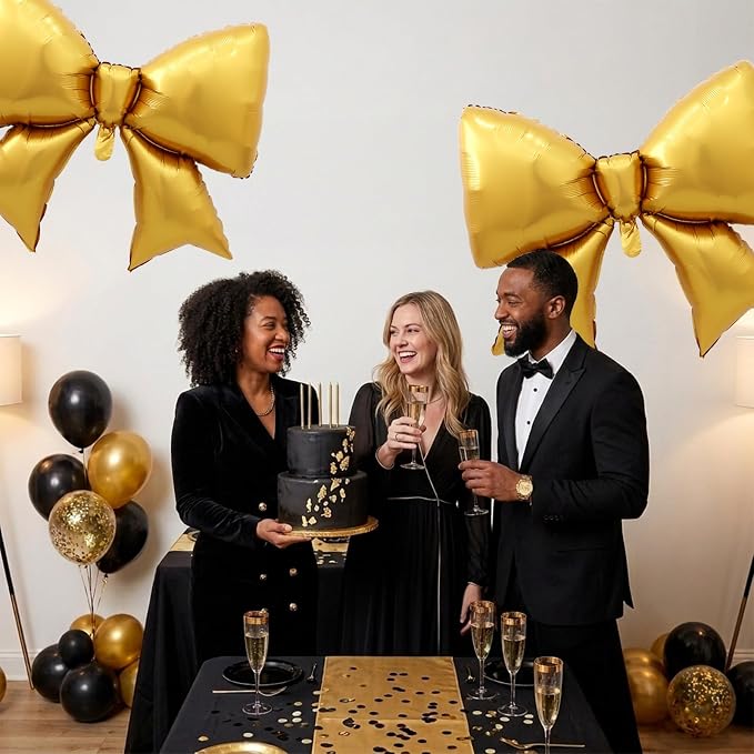 38 Inches Bow Balloon Gold - Image 4