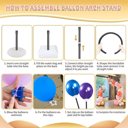 Bazen Balloon Arch Kits 8.2FT & 6FT Black Balloon Arch Stand - Image 7