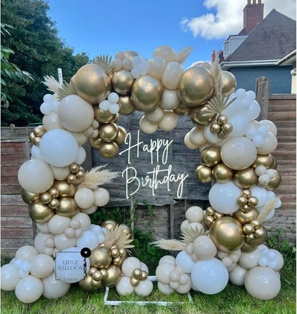 White Sand Gold Balloons Garland Arch Kit - Image 4