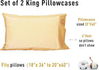Sunflower King Pillowcases Set of 2, 100% Cotton King Pillow Cases 2, 20×40 inches Sheepskin, Soft and Breathable
