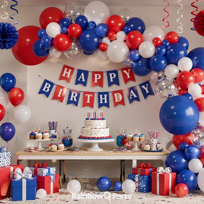 RainbowQ 165 Pcs Red White and Blue Balloons Arch Kit Different Sizes | 4th of - Image 6