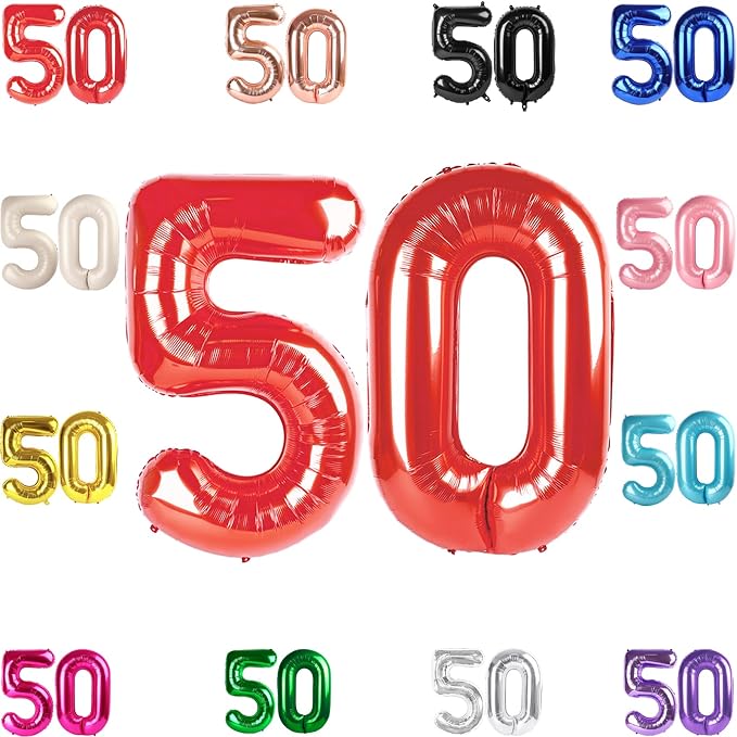 Red Number 50 Balloon 40 Inch by IWERP
