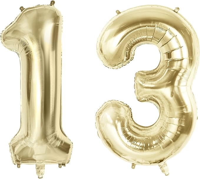 Number 13 Balloons for 13th Birthday Party Decorations, 40 Inch 0-100 by Joycard
