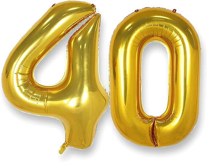 AULE 40 Inch Gold 40 Balloon Number Foil 0-9 Birthday Big Numbers | Birthday by AULE