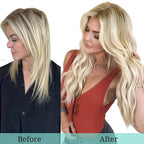 DOORES Clip in Human Hair Extensions Balayage Light Blonde Highlighted Golden Blonde 7pcs 120g Real Hair Extensions Clip in Natural Hair Extensions Straight Thick 20 Inch