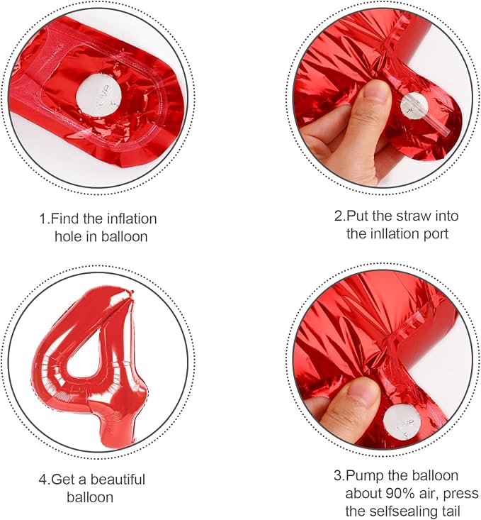Numbers 15 Balloon 40Inch Red Balloons - Image 6