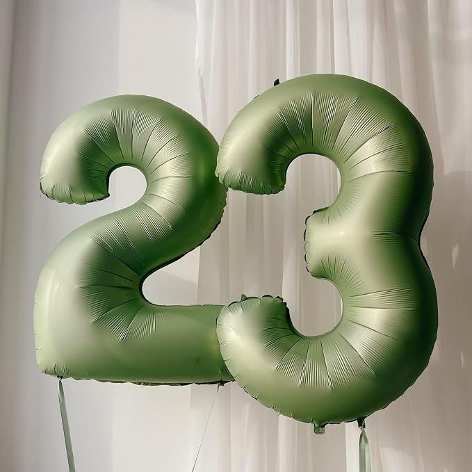 15th Birthday Balloons for Girls, 40 Inch Giant Sage Green Foil 15 Number - Image 5