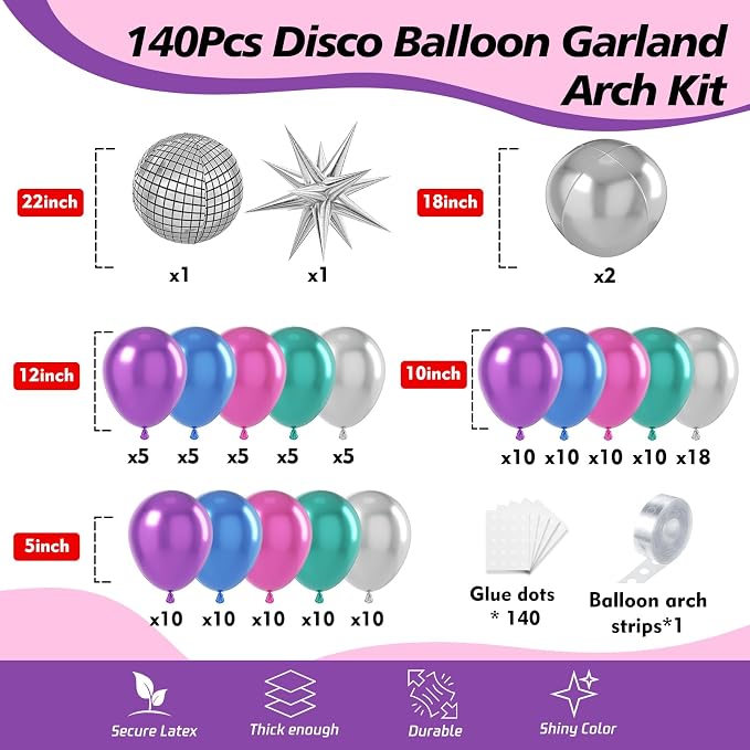 Disco Balloons Garland Arch Kit - Image 2