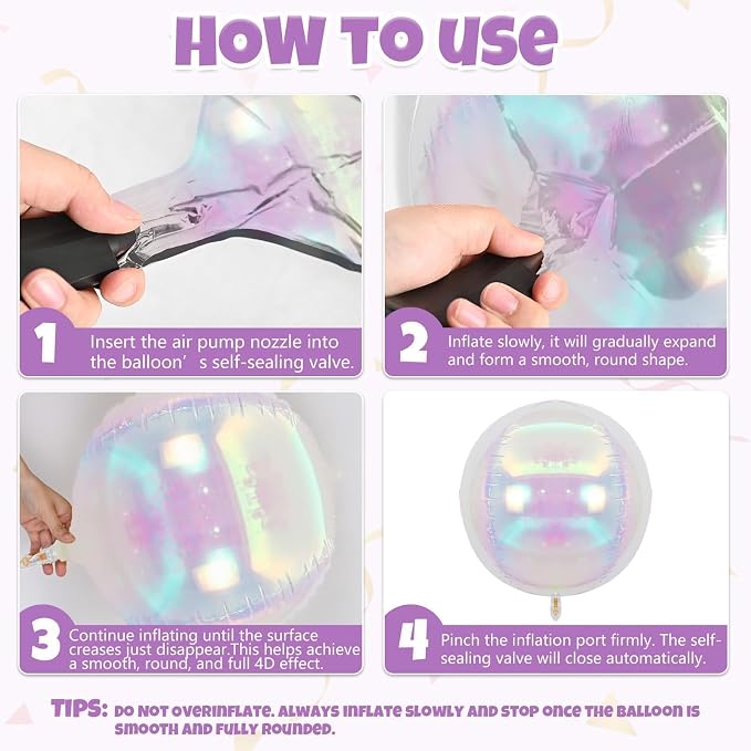 Biapian 12 Pcs Iridescent Foil Balloons, Different Size Holographic Balloons - Image 7