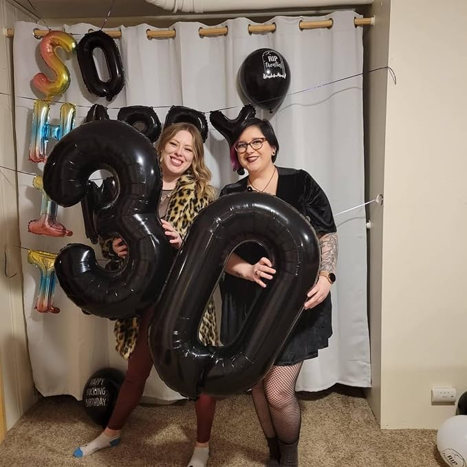 Black Balloon Number 6, 40 Inch Large Self Inflating Foil Number Balloons 0-9 - Image 6