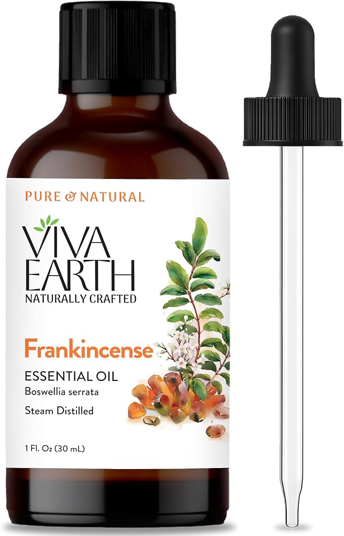 Frankincense Essential Oil – Pure and Natural Boswellia Oil for Diffusers, Skin Care, Hair and Scalp Blends, Massage, Soap and Candle Making, DIY and Home Fragrance – with Glass Dropper, 1 Fl.Oz