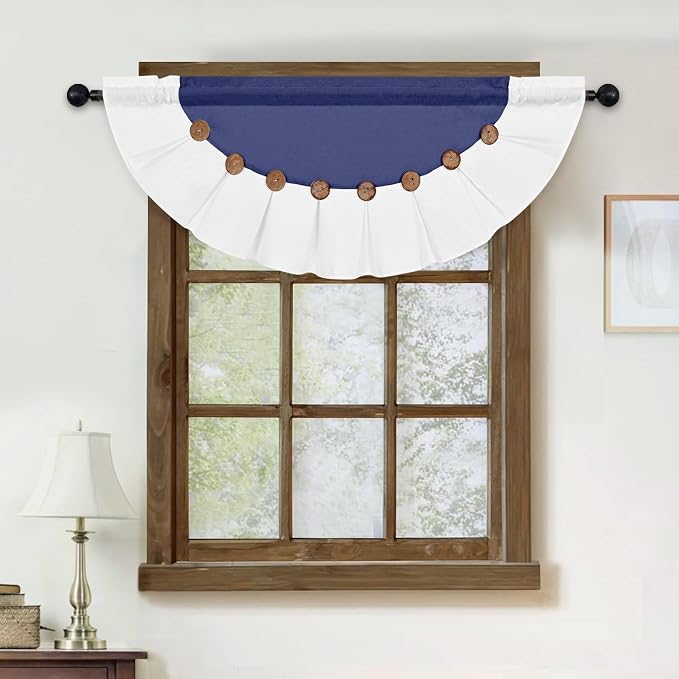 Farmhouse Valance Curtains, Boho Cotton Linen Kitchen Valance, Country Rod - Image 4