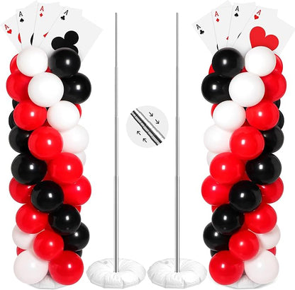 2 Sets Casino Theme Party Decoration Adjustable Poker Themed Balloon Column by Charnoel