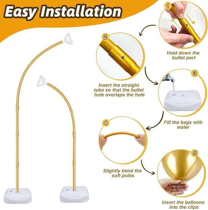 8.2FT & 6FT Balloon Arch Kit, Half Arch Balloon Stands - Image 4