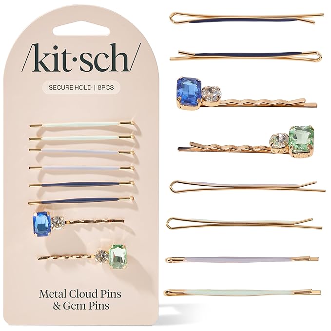Kitsch Gem Bobby Pins for Women - Stylish Rhinestone Hair Accessories | Elegant Hair Pins Decorative for Styling | Bobby Pin Set - Garden Bouquet | Ideal Gifts for Women, 8pcs