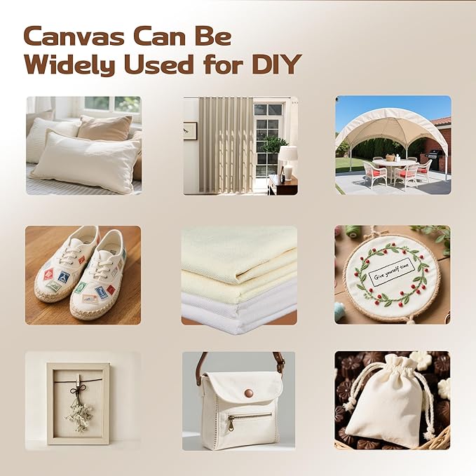 Canvas Fabric, Premium 10oz Natural Cotton Duck Canvas Fabric 62'' Wide - Image 9