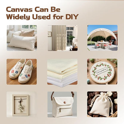 Canvas Fabric, Premium 10oz White Cotton Duck Canvas Fabric 62'' Wide - Image 6