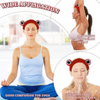 Jowmoy red Frog Eye Elastic Headband - Versatile for Spa, Skincare, Makeup, Face Wash, Fun Gift for Women (1 Pack)