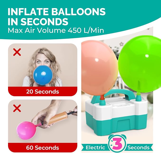 ETENWOLF Electric Balloon Pump for All Balloons | Balloon Inflator for Birthday - Image 3