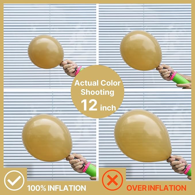 PartyWoo Tan Balloons 100 pcs 12 Inch Light Brown Neutral Boho Coffee Latex - Image 4