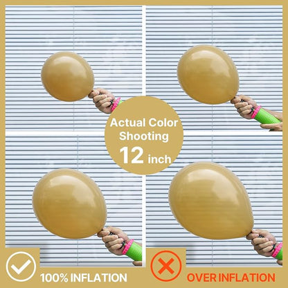 PartyWoo Tan Balloons 100 pcs 12 Inch Light Brown Neutral Boho Coffee Latex - Image 4