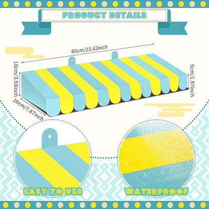 Boao 4 Pack Circus Awning Decoration 3D Stripe Cardboard Awning Carnival Wall - Image 2