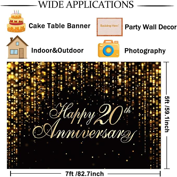 Happy 20th Anniversary Backdrop - Image 6