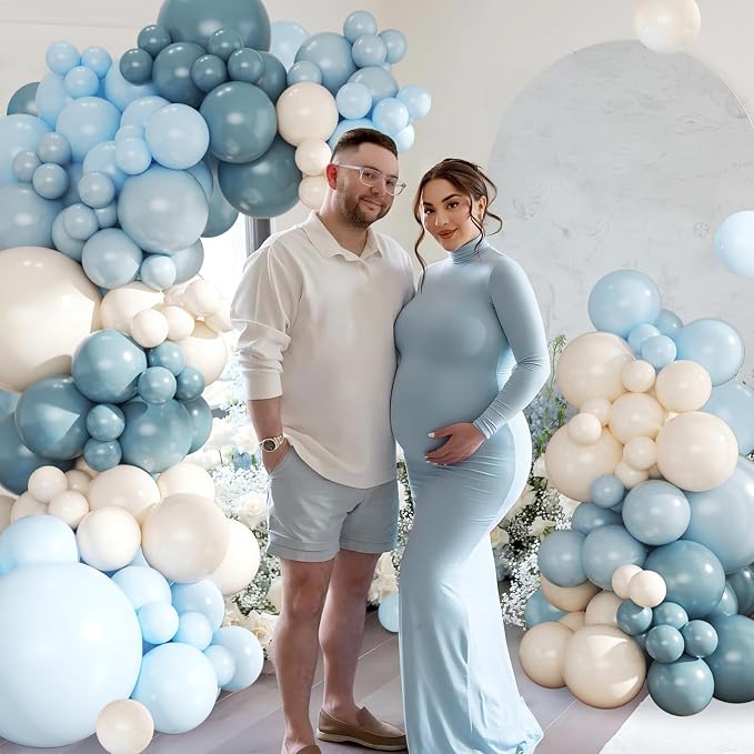Dusty Blue Balloon Arch Kit for Baby Shower Birthday Party Decorations | 124Pcs - Image 5